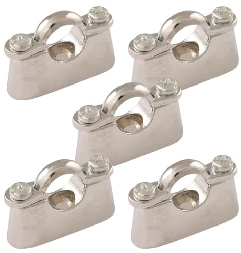 5 x 22mm Hospital Brackets Chrome Plated Cast Brass Screw-On Wall Pipe Clips