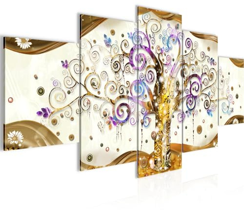 Runa Art Gustav Klimt Albero Della Vita Murali Tela Non Tessuta 5 Pezzi Astratto Colorato Camera Da Letto Corridoio 003053a