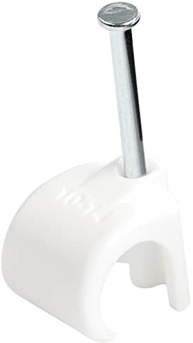 StarTech.com 100 Pack Extra Large Cable Clips with Nail - Reusable - Nail-in Clamps - Wire Holding Clips - Ethernet Cord/ Cable Fasteners - Brick/Drywall Mounting Cable Tacks - White - TAA (CBMNMCC4)