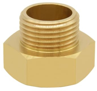 Uenede Brass Garden Hose Adapter 3/4GHT Male to 1NPT Female Thread Reducer Water Hose Nipple Reducing Convert Pipe Fittings Connector