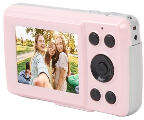 Portable 16MP Compact Camera with 1080P Video Recording, 16X Digital Zoom, Stylish Pink ABS Design Perfect for Travel and Memories Capture