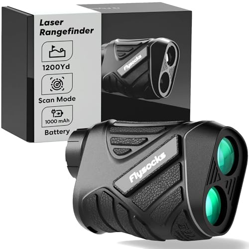 Flysocks Range Finder for Hunter, 1200Y Hunting Rangefinder, 7X Zoom Laser Rangefinder, Clear Accurate Range Finder for Shooting/Golf with Slope Mode, Easy to Use