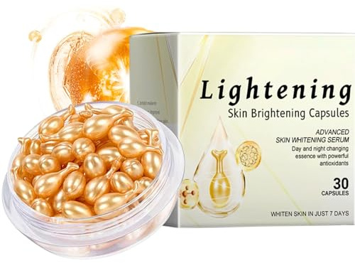 IZBEAUVO Skin Brightening Capsules, Vitamin E Capsules For Face, Vitamin E Oil For Skin, Firming Hydrating Serum, Reduce Fine Lines Skin Brightening, Anti Wrinkle Face Serum, 30 Capsules