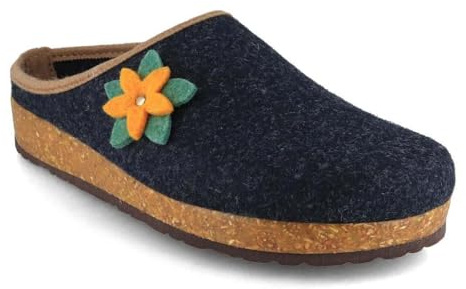 Tuffeln Pantoufles en feutre fleuri pour femme - Chaussons végétaliens avec semelle en liège et fleurs en feutre, Tuffeln Chaussons en feutre fleuri pour femme - Chaussons végétaliens avec semelle en