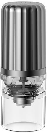 Molinillo de café portátil, molinillo eléctrico de granos de café recargable para espresso, infusión fría, verter, prensa francesa (gris)