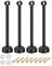 QUARKZMAN 4 Set Supporto Bastone Tenda Soffitto, Adatto a Tubo 25mm/0.98 Lunghezza 350mm/13.78 Ganci Asta Bastoni per Tende Acciaio Inossidabile per Pareti Armadio Tubo Asta Tenda, Nero