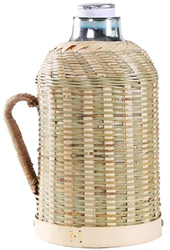 PRETYZOOM Wasserkocher Aus Bambus Heiße Flasche Hydro Wasserflaschen Isolierte Wasserflasche Krüge Wiederverwendbar Vintage Wasserkrug Vakuumisolierter Wasserkocher Wandern Glas