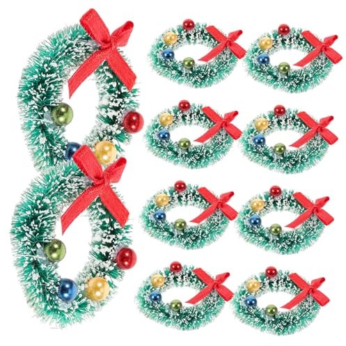 Cabilock 10stücke Weihnachtskranz-dekor Weihnachts-minikranz Kranz Für Haustür Dekorative Weihnachtsgirlande Hängender Weihnachtskranz Weihnachtskranz Als Requisite