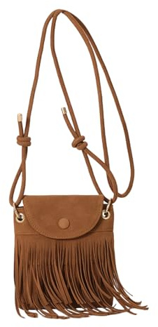 MOAZIFI Bolso pequeño con borla, traje de los años 70/80 para mujer, bolso de sillín retro de moda crossbody para mujer, estilo boho Y2K, vintage, moda de los años 70, accesorios de flor