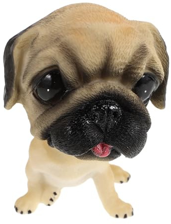 HEALSOPTHY Figurine à Tête Branlante pour Tableau de Bord de Voiture Décor Chien en Résine Blanche Ressort Décoratif Amusant pour Intérieur Automobile Ornement Décoratif Voiture