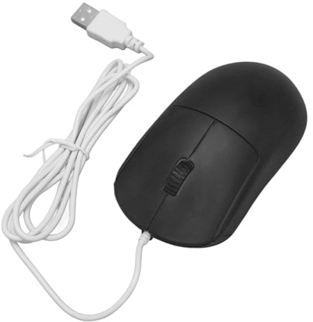 KIMISS Ratón con Cable óptico 1200DPI USB Diseño Ergonómico para Portátiles y PC de Escritorio - Ratón óptico para Juegos Plug and Play (Black)