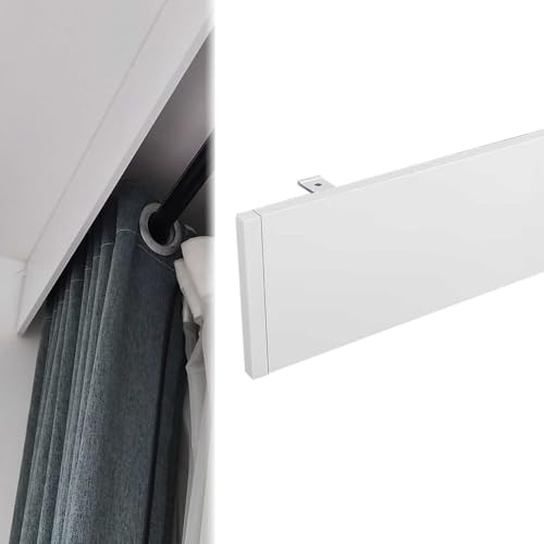 DLYZAYE Window Curtain Pelmet Panel Without Tracks, Decorative Valance Ceiling Mount, Aluminum Alloy Curtain Box Baffle Only, 3-23ft Curtain Rod Rail Cover(280cm/9.2ft)