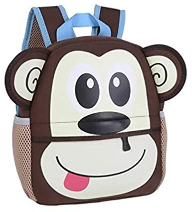Voarge Mochila para niños pequeños, mochila escolar para niños de dibujos animados con dibujos animados de animales, mini bolsa de felpa para niños, para bebé de 1 a 5 años (mono), multicolor