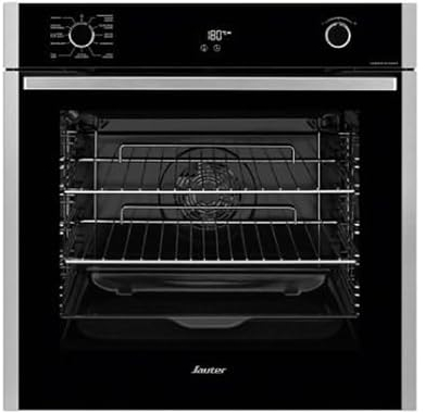 SAUTER SOP6214LX - Four Pyrolyse - 73L - 8 Modes de Cuisson - Guide Culinaire 15 Recettes - Programmateur LED - Gril Variable 4 Niveaux - Pyrolyse 59 Min - Finition Inox
