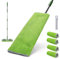 Masthome Balai Plat Microfibre 151 cm, Balai Serpillère Professionnel avec Tête pivotante 360°, Serpillère avec 4 Tampons Double Face Microfibre, pour Nettoyage de Sol, Comprend 1 Grattoir Nettoyage