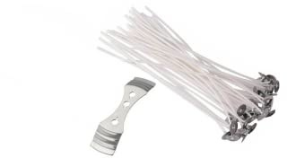 ALAMANIA Candle Wicks 30 Pcs 15cm (6Inch) with 1 Candle Wick Holder Long Lasting Pre-Waxed & Tabbed Cotton Threads with No Black Smoke for DIY Crafts