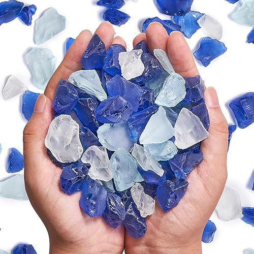 Versatile Frosted Sea Glass Block - 1LB Blue Vase fillers Sea Glass Decor
