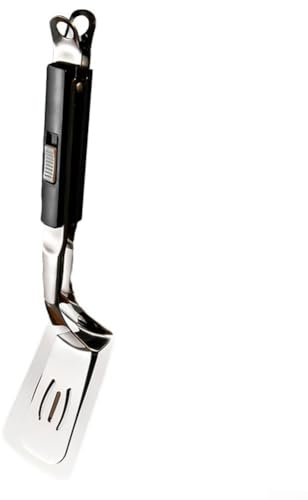 Clip de pala de doble cara de acero inoxidable clip de carne multifunción pinza de barbacoa abrazadera de carne multiusos flexible espátula de cocina (negro)