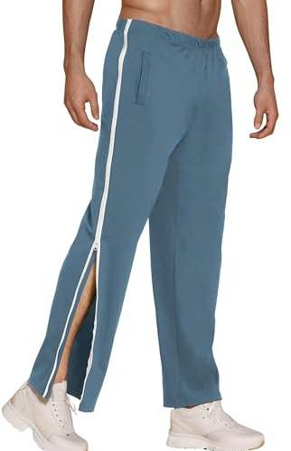 SEAUR Jogginghose Herren Sporthose Mit Seitlichem Reißverschluss Freizeithose locker lässig für Alltagskleidung Blau XXL