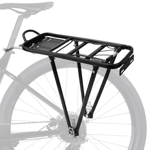 Ejoyous Porte-Bagages Arrière de Vélo, Porte-Bagages de VTT en Alliage D'aluminium Noir, Installation Rapide, pour Vélos de 24 à 28 Pouces, capacité 35 kg