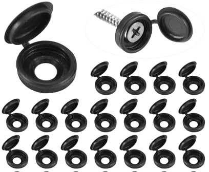 MOONBUY 20 PCS Screw Cover Plastic Small Caps Hinged for Screws Heads Protection