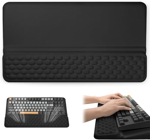 Handballenauflage Tastatur Ergonomisch–Weiche Handauflage,Smavles Handballenauflage mit Tastaturständer mit weichem Memory-Schaum,Handauflage Tastatur für Büro, Zuhause und Schule, Schwarz