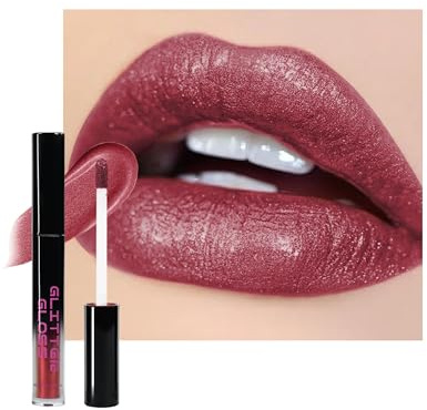 Red Violet Rouge a Levre Pailleté Metallic, Rouge à Lèvres Mat Longue Tenue