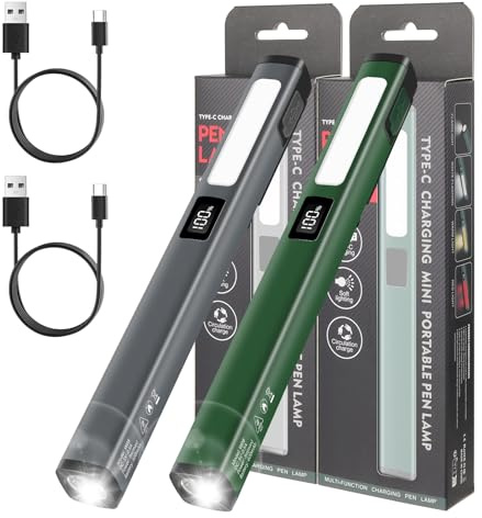 2 Stück LED Arbeitsleuchte Multifunktional 6 Beleuchtungsmodi USB-C Aufladen 600mA Starklaufzeit Magnetclip Tragbar Für Werk Outdoor Notsituationen