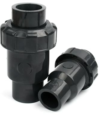 YYULZO 1 Stück UPVC Single Union Rückschlagventil 20~110 mm for Aquarium, Gartenbewässerung und Wasseraufbereitung – Dunkelgrau(75mm)