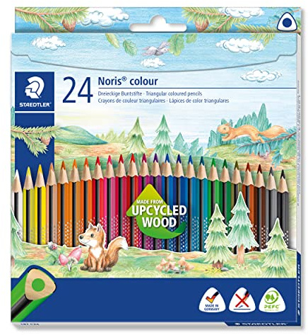 STAEDTLER Noris colour 187 Buntstifte – 24er Set, Dreikant | Ergonomisch, aus PEFC-Holz, leuchtend – für Kinder & Erwachsene – Art.-Nr. 187 C24