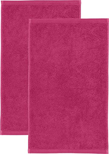 Erwin Müller Gästetuch 2er-Pack, Serie Heidenheim 100% Baumwolle -Fuchsia Größe 30x50 cm - schnell trocknend und extra saugstark, kuschelweich, voluminöse Spitzenqualität