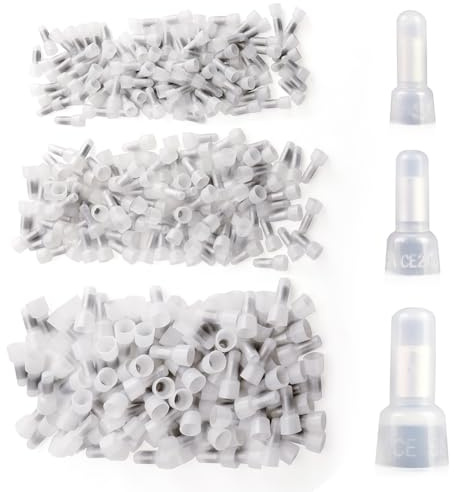 YIXISI 300 Pezzi Connettori a Estremità Chiusa, Kit Terminale con Cappuccio a Crimpare per Filo Chiuso, Nylon, 3 Modelli, 22-16/16-14/12-10 AWG