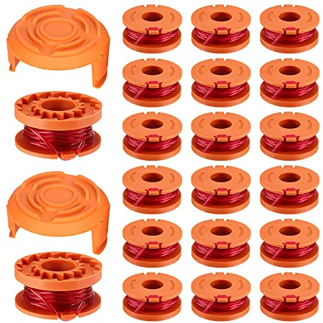22 Pack Strimmer Spool Line for Worx, 1.65mm x 3.05M W-o-r-x Strimmer Spool Lawn Mower Strimmer Spool Grass Trimmer Spool Replacement Trimmer Spool for Worx WA0010 (20 Spool + 2)