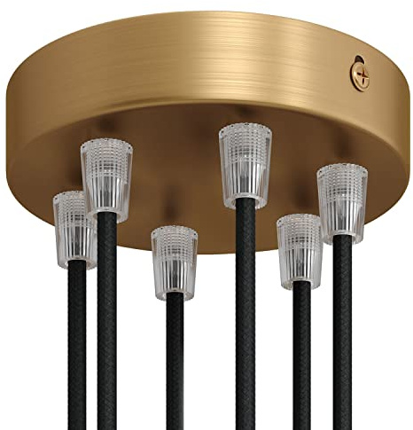 creative cables - Kit zylindrischer Metall-Lampenbaldachin mit 6 Löchern - Konisch, Bronze satiniert