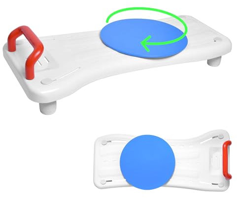 SUBTLETY 76x34cm Tavola Vasca da Bagno 41-63cm Tavolette da Doccia Regolabili con Sedile in PP e Rosso Maniglia di Sicurezza Tavoletta Capacità max. 150KG Mobile Seduta da Bagno per Adulti Anziani
