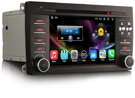 GONFEN Acht-Kern Android 14 DAB+ Autoradio Für Porsche Cayenne 2003-2010 4GB RAM + 64GB ROM mit GPS Navi Wireless CarPlay Android AUTO WiFi Bluetooth OBD2 USB CD DSP Canbus SWC 7 Zoll Touchscreen TPMS