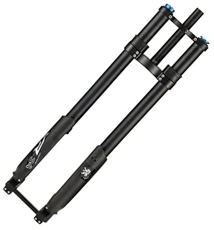ITOSUI Forcella Ammortizzata per Mountain Bike da Discesa 26 27,5 29 DH Forcella pneumatica invertita da Corsa 160 mm Ritorno Regolabile Forcella Anteriore Dritta Doppia Spalla Blocco Manuale
