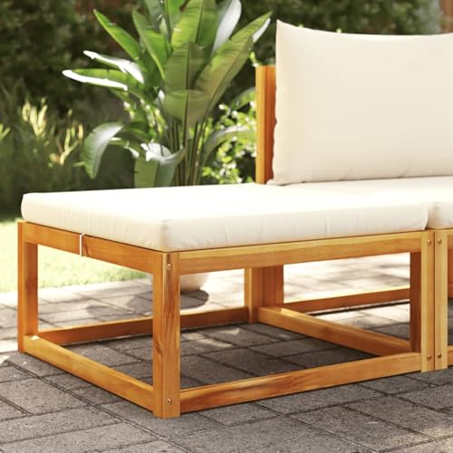 Xichuzi Gartenhocker mit Kissen 65x65x29 cm Massivholz Akazie, Balkon Hocker, Fusshocker Garten, Hocker Garten, Fußhocker Für Sessel, Gartenmöbel Hocker - 3278939
