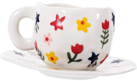Cabilock Taza De Cerámica Decorativa De Tazas Hogar De Agua Oficina De Desayuno Con Asa Antiescaldadura