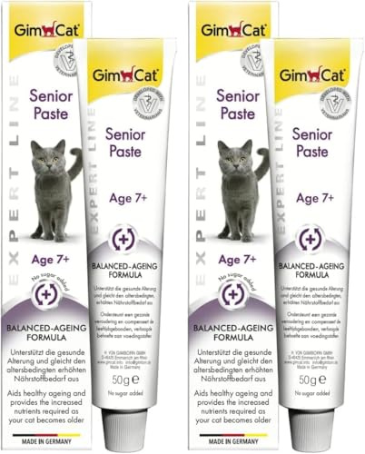 GimCat EXPERT LINE Senior Paste - Funktionaler Katzensnack unterstützt gesunde Alterung von Katzen ab 7 Jahren - 1 Tube (Packung mit 2)