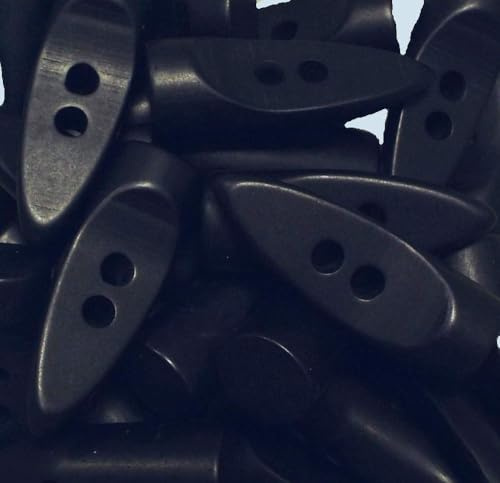 5 Knebelknöpfe schwarz 15 x 50 mm