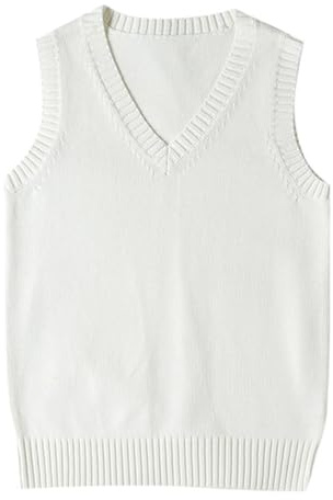 Gilet Donna Maglia, Maglia Smanicata Pullover Maglione Senza Maniche Autunnale Invernale Maglioni Oversize Tinta Unita Cotone Top Smanicato Maglioni da Donna Autunno, Inverno