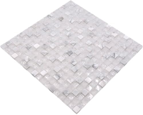 Mosaik flese genomskinlig vit glasmosaik kristall sten vit för vägg BAD WC dusch kök fjärilspjällning badbadbad mosaik mosaik mosaik
