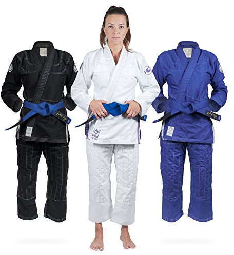 Gold BJJ Womens Aeroweave Jiu Jitsu Gi - Ultra Lightweight BJJ Gi for Women (White, F1)