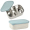 BÉABA, Lunch box Enfant, Boîte à dejeuner/Repas, Boite En Inox, Bento, Compartimenté, Séparateurs, Housse en Silicone, 760mL, Gris velours/Bleu baltique
