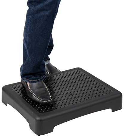 Mind Reader Platform Booster Step, Step Stool for Seniors, Riser, Pliable Surface, 15.75L x 19.5W x 3.75H, Black