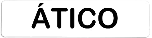 Becral® - Señal adhesiva de PVC ATICO | Placa puerta PVC BLANCO | Señal informativa | Cartel Puerta 200X50mm
