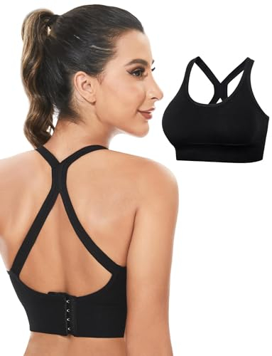 Becellen Sport BH Damen, Starker Halt Sports Bra Ohne Bügel Kreuz Rücken Gepolstert Fitness Yoga BH für Training, Joggen