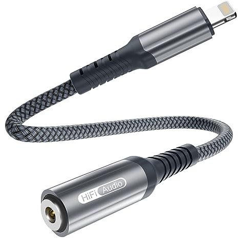 BASESAILOR Adattatore da Lightning a Jack da 3,5 mm, Adattatore per IPhone per Cuffie Aux, Adattatore per IPhone 14 13 12 11 X Xr Xs 8 7 Pro Max Plus Mini per Cuffie Audio iOS