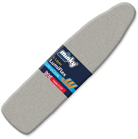 Minky Homecare SureFit Super Soft Ironing Board Cover and Pad with LumiFlex Heat Reflective Coating - Ultra Thick Felt Backing for Smoother Ironing and Pressing - 54 x 15 inches